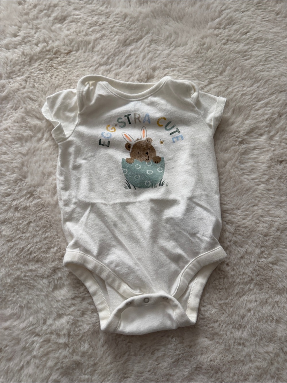 GAP White 'Eggstra Cute' Bunny Graphic One-Piece